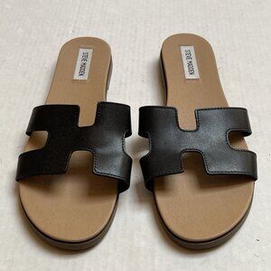 Steve Madden Hoku Slide Sandal Womens 11 M Black Summer Beach Party Festival